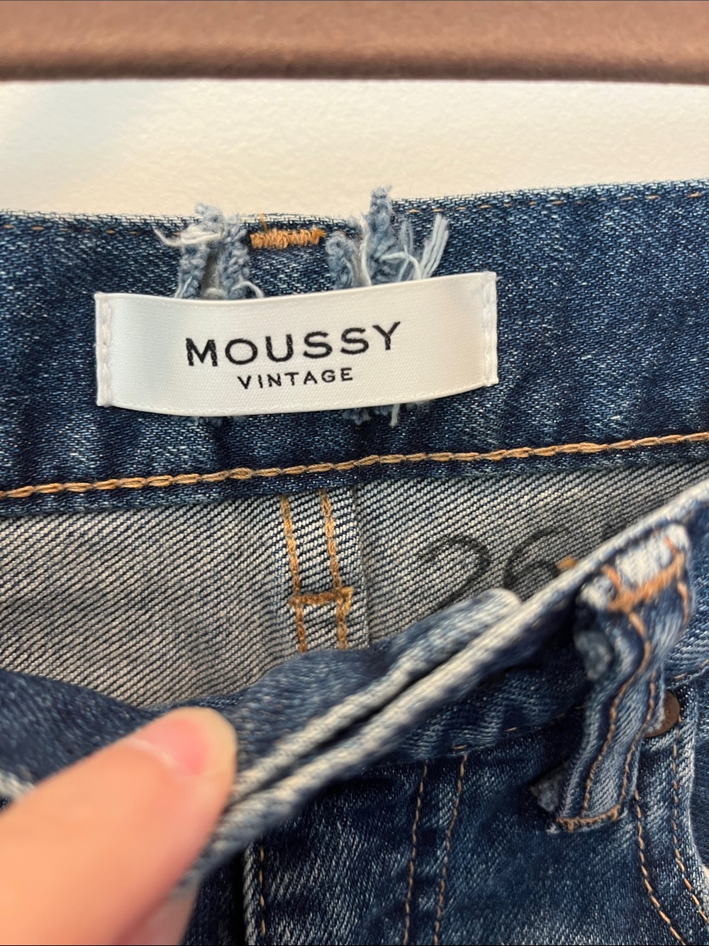 🧋Moussy Vintage Otis Flare High Waisted Made in Japan Denim blue size 26 - Picture 4 of 12